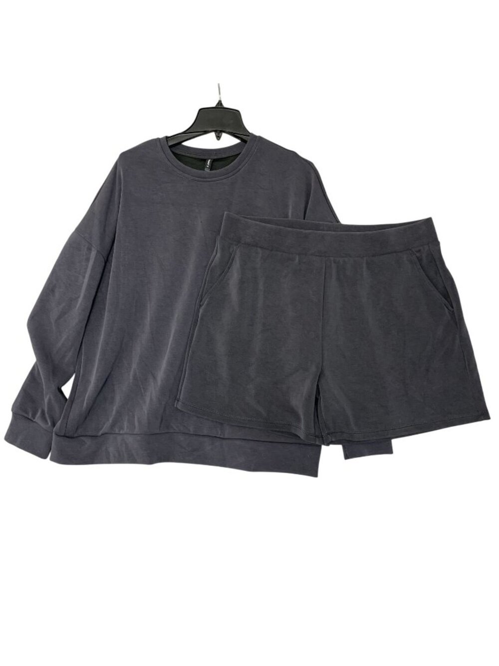 Lazypants Lounge Set Sweatshirt & Shorts XL Gray Relaxed Fit